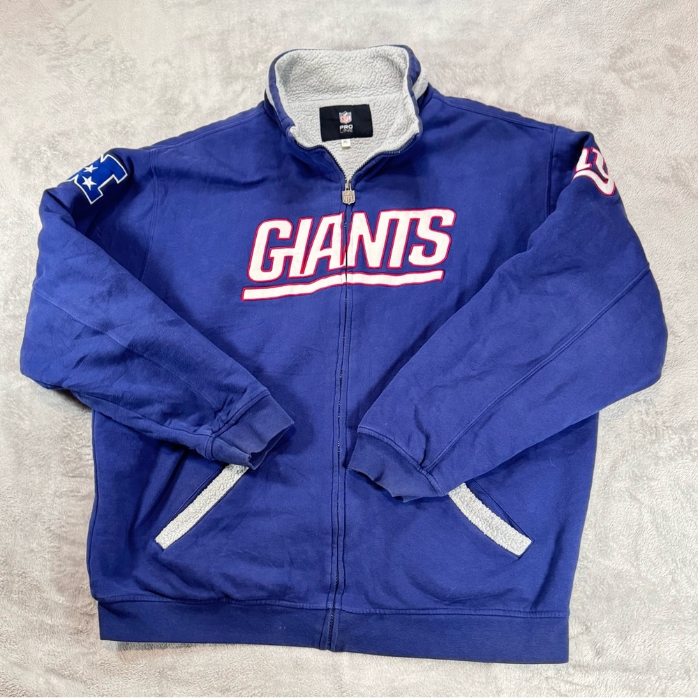 Pro Line Full Zip New York Giants Fleece Sweater Size Large  Heavy. 🔥